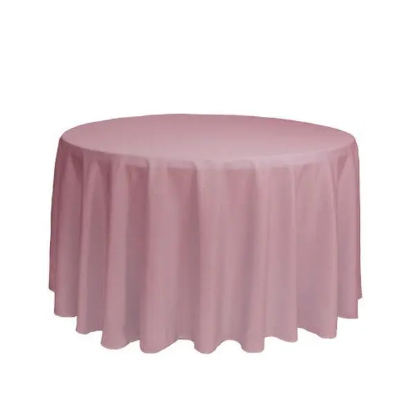 108 inch Polyester Round Tablecloth Dusty Rose