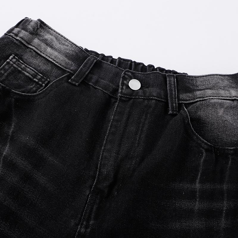 Men's Spring and Autumn Solid Color Vintage Washed Denim Pants, Loose Straight-Leg Workwear Casual Pants, Trendy New Floor-Length Jeans, Couple's Washed Wide-Leg Pants, Street Style Versatile Fashionable Men's Trousers, Men's Jeans Suitable for Everyday W