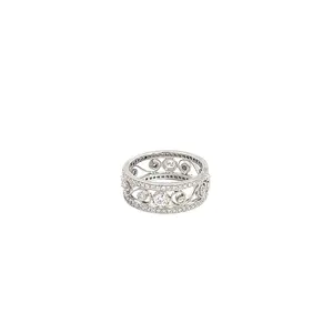 18k White Gold 1.50CT F VS2 Round Diamond vintage Filagree ring