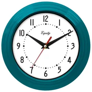 212 MAIN Equity Lacrosse 8 in. Analog Wall Clock - Teal Blue, Quartz Movement, Wall Mounting, Indoor Use Home Decor