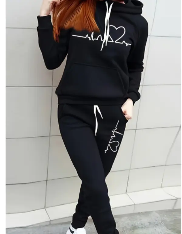 Women's Oversized 2-Piece Hoodie Set, Soft Lightweight Reversible Comfy Sets for Everyday Streetwear and Loungewear, Essential, Drawstring, Style, Adjustable, Fit, Elastic, Comfortable, Casual, Pants, Clothes, Pockets