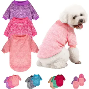 3 Pack Warm Soft Dog Sweater for Small Medium Large Dogs Puppy Cats, Winter Christmas Pet Clothes Shirt for Dogs Boy Girl (Pink+Purple+HotPink, Small)