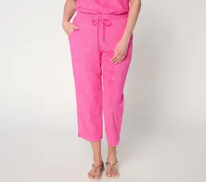 Denim & Co. Beach Regular Towel Terry Crop Pants
