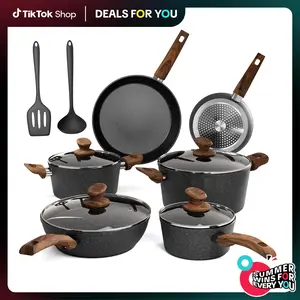 [Deals for you] Kitchen Academy 12 Piece Nonstick Pots and Pans Set, Non Stick Induction Cookware Set, Kitchen Cooking Set, Frying Pans Saucepans