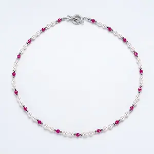 LiushaBay saltwater culture pearls Akoya Alloy necklace Pearl Size 4-5mm ZD0319-1AKwi040050
