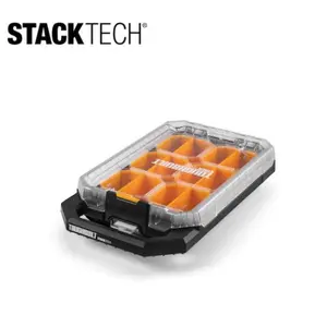 TOUGHBUILT 12-Compartment STACKTECH Compact Low-Profile Plastic Small Parts Organizer