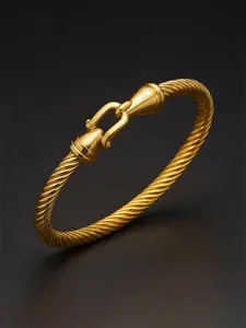 New Steel Wire Button Pattern Horseshoe Gold-Plated Stainless Steel Bracelet 18k, High Quality Waterproof Couple Bracelet, Wife, Snake Chain Bracelet