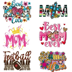 Mother's Day Themed Iron on Transfer Sticker, 6 Counts/set DIY Heat Transfer Sticker, Heat Press Sticker for T-shirt, Jeans, Backpack, Hat, Pillow, DIY Material Crafts Art