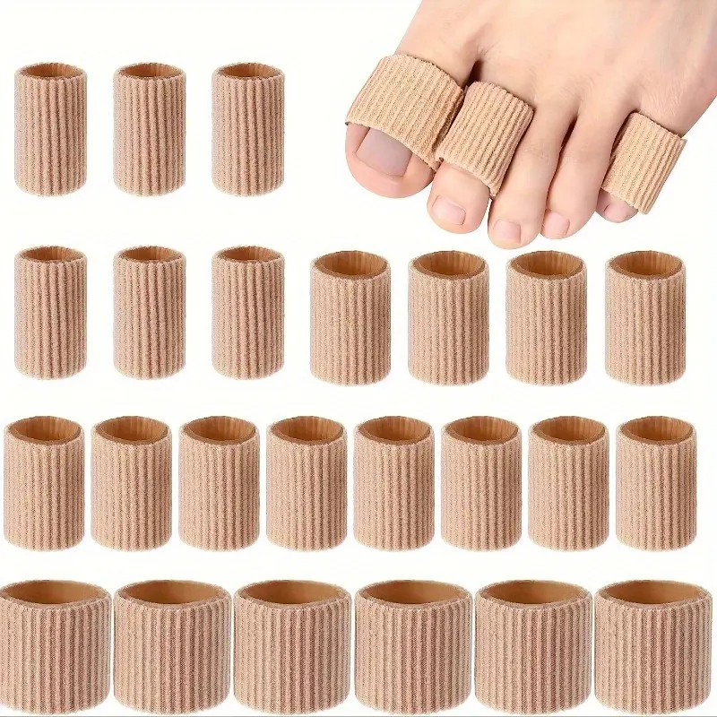 6pcs Toe Tube Toe Covers, Silicone Fiber Fabric Toe Separator, Pedicure Care Tool, Foot Care Product