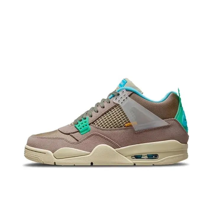 Unisex Daily Casual Brown Turquoise Retro Sneakers, Breathable Mesh Canvas Lightweight Footwear, Wide Feet Friendly, Shock Absorbing All Day Comfort Non-Slip Fashion Shoes, Comes With Original Shoe Box