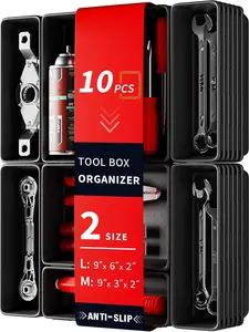 10 count Tool Box Drawer Organizers, Large & Medium Tool Trays for Tool Box Organization, Tool Organizers and Storage for Garage and Rolling Tool Chest