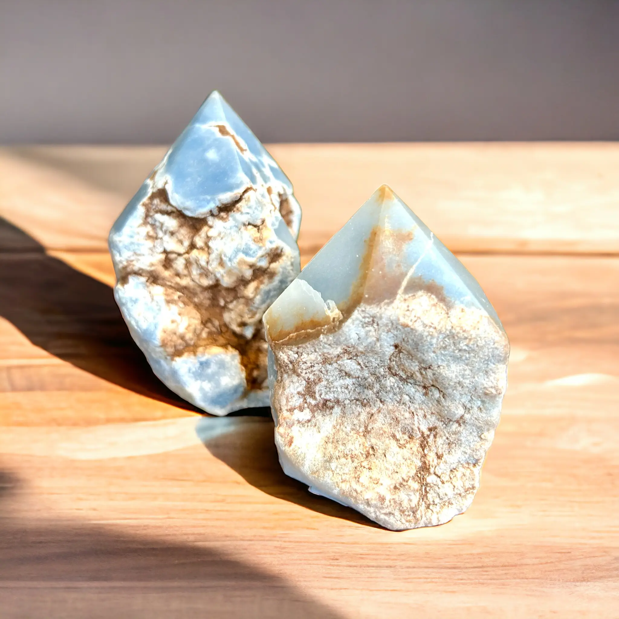 Angelite Anhydrite Crystal for Peaceful Space and Enhanced Sleep Quality, Natural Crystal Decoration