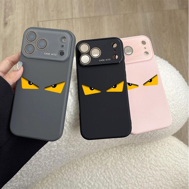 Devil's Eye Dopamine Ins Style Solid Color Phone Case with Ultra Skin friendly Touch, All Inclusive Lens Phone Case Suitable for Apple 17 16 15 14 13 12