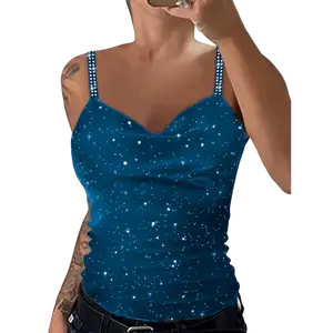 Targeted Development of a New Rhinestone Strap Sequin Camisole for Women, a Stylish And Sexy Top.