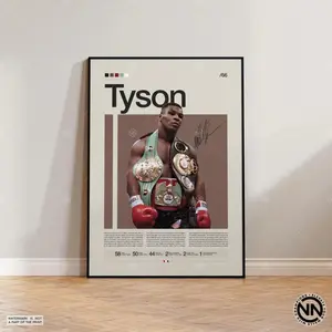 Myke Tison Poster, Boxing Poster, Sports Poster, Boxing Wall Art, Mid-Century Modern, Motivational Poster, Sports Bedroom Posters