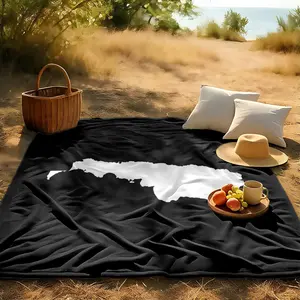 1 piece Outline of Argentina map themed flannel blanket - Flannel weaving craft, a super-soft comfortable fluffy blanket, suitable for beds and sofas, all-season use, modern geometric pattern, digital print, machine washable, 100% polyester