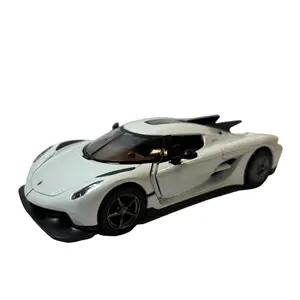 KINSMART 1:36 Scale Koenigsegg Jesko Absobult Die Cast Metal Model Toy Car White with Openable Door and Pull Back Action