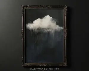 Cloud | Dark Academia Wall Art, Vintage Dark Cottagecore Prints,  moody wall art, fall wall art