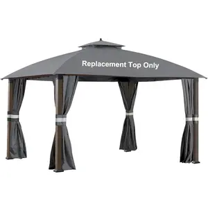 Cover Fit for 10X12 Ft Brooke Soft Top Gazebo Model A101007600, A101007603, A101007604,(Gray)