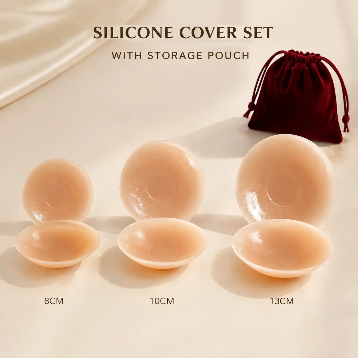 Women's Reusable Silicone Nipple Covers - Invisible, Seamless Bra Accessory for Everyday Use, Self Adhesive Tape Bra Inserts & Padding, Sticky Breast Pasties, Invisible Sticky Bra Inserts & Padding