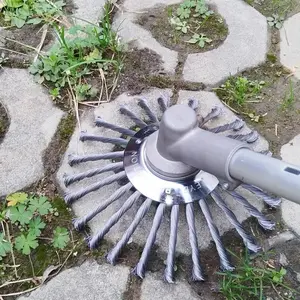 Twisted Bowl Type Wire Brush Head for Grass Trimmers, Rust Removal and Lawn Care Accessory, Compatible with Brush Cutters