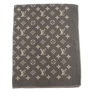 Pre-owned Louis Vuitton Wool Small Leather Goods Neo Monogram Cashmere Blanket