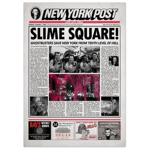 Ghostbusters 2 Newspaper Poster print