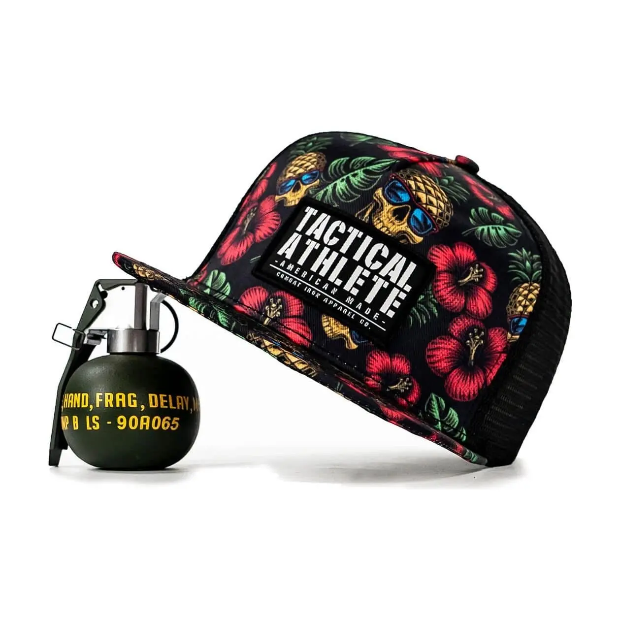 Graphic Trucker Hat for Adults, Pineapple Express Tactical Patch Street Fashion Cap with an Adjustable Mesh Back
