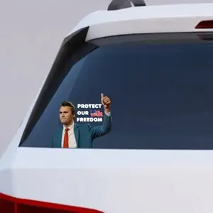 Charlie Kirk Sticker - Protect Our Freedom with American Flag Design - Car Decal Featuring Charley Kirk Image