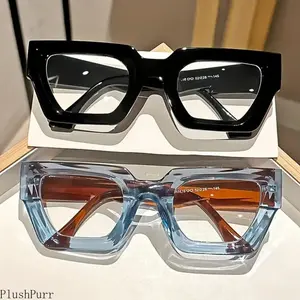 3-Pcs Oversized Leopard Print Full Rim Blue Light Glasses, Clear-Lens Fashion Sports Eyewear for Casual Daily Computer Use, Decorative Glasses Blue Light