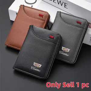 Car Logo Pattern Mini Purse, Portable Debit Card Holder, Thin Compact Wearable, Elastic Soft Fabric, Daily Pouch for Traveling and Shopping