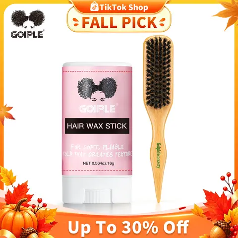 Goiple Boar & Nylon Bristle Wooden Hair Brush - Perfect Slick Back Tool, Smooths Baby Hairs, Selfcare Accessory for Men’s Natural Grooming & Health (Fits All Hair Types)