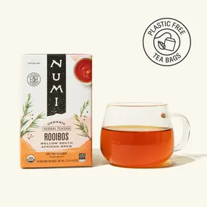 Numi Rooibos Organic Herbal Teasan, Mellow South African Brew Caffeine Free Plastic Free Tea Bags