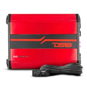 DS18 DS-SXE-2500.1D/RD Class D 1-Channel Monoblock Amplifier 2500 Watts Red 1-Ohm Stable Red DS18