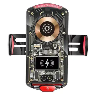 Wireless Charging   Auto Sensing Magnet Plug Charging  Fast wired Charger Car For iPhone Android Rotatable Transparent Style Smart Sensor Car Phone Holder For Samsung