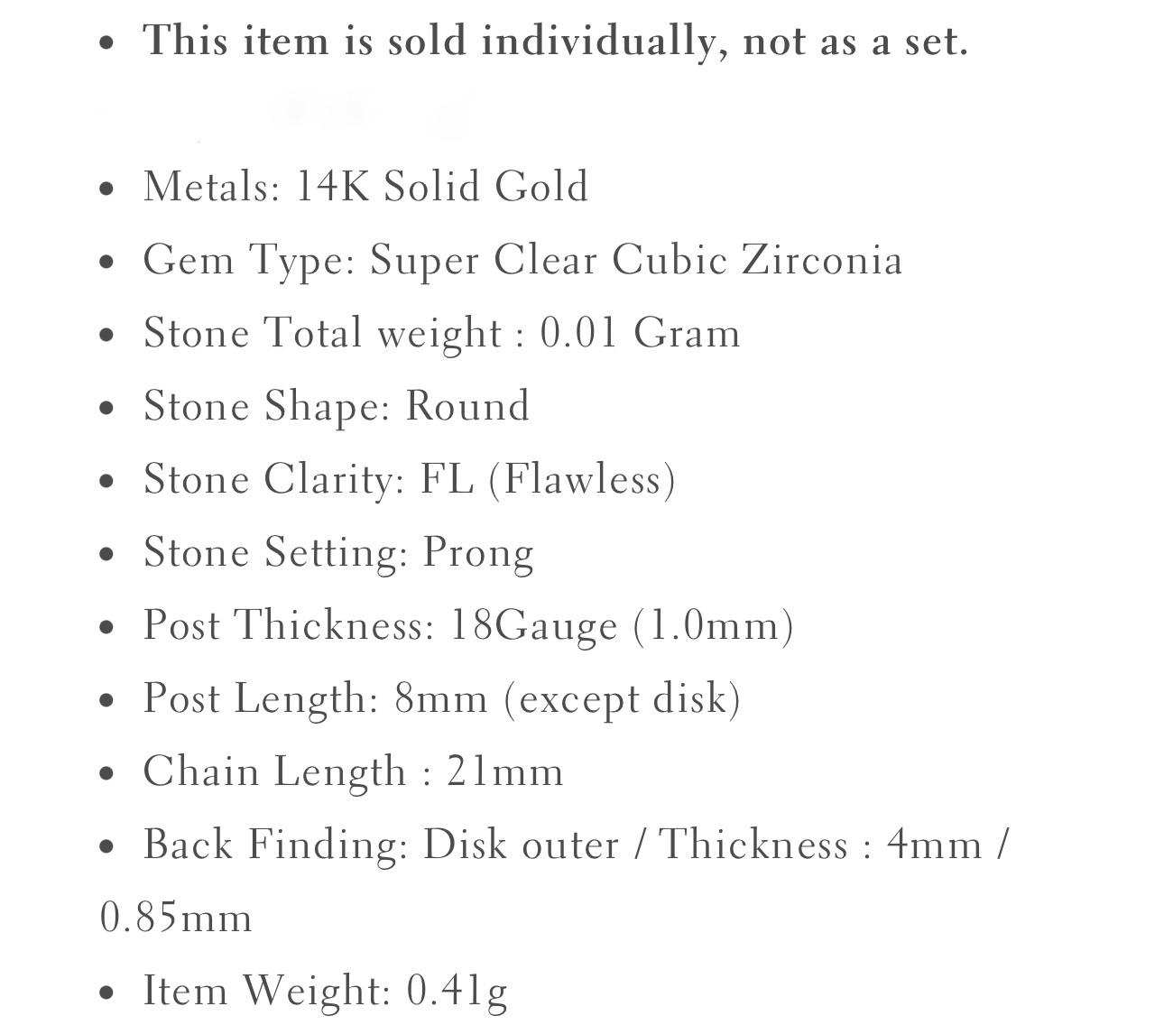 14K Solid Gold Cubic Zirconia Ear Piercings