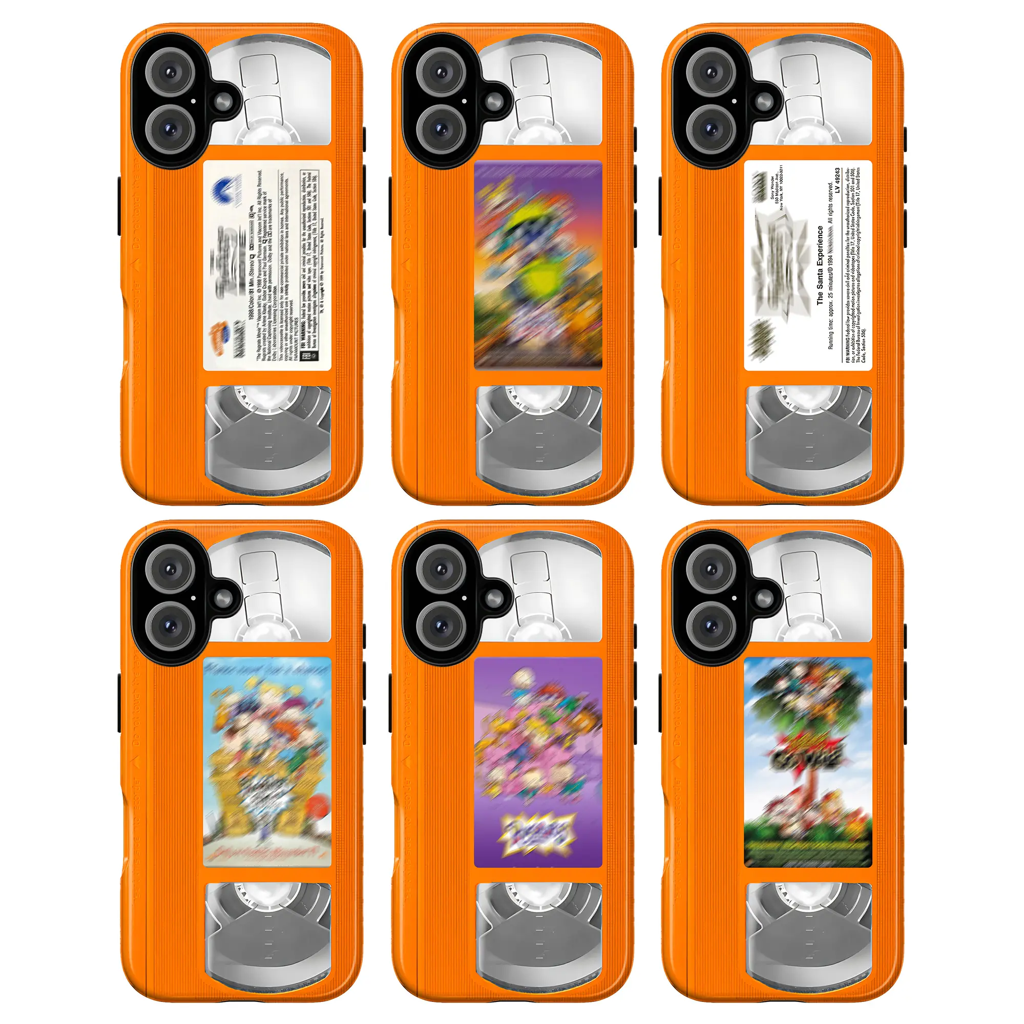 Ru-Grats Movie Orange VHS Phone Case – Retro 90s VHS Tape Phone Case for iPhone 17 16 15 14 13 12 11 Pro Max X XR XS & Galaxy S25 S24 S23 S22 S21 | Classic Orange VHS Tape, Nostalgia Cassette Shockproof Cover, Vintage Christmas Film Gift for Movie Lovers