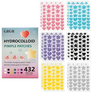 432pcs Star & Heart-Shaped Hydrocolloid Acne Patches - Local Stock Free Delivery, Invisible Light Beige Pimple Dots for Daily Skin Repair, Normal Skin, Emergency Use, Assorted Colors