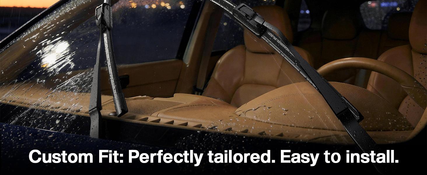 "+" Windshield Wipers with  Inch Rear Wiper Blade Replacement for RAV Original Factory QualityTop Lock Wipers(Pack of )