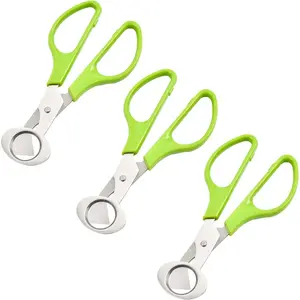 3Pcs Quail Egg Cutter Scissors Kitchen Egg Shears Tool (Green) Handles Plastic