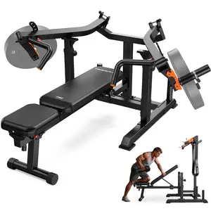 FEIERDUN SO2 Chest Press Machine, Heavy-Duty Bench Press Machine with 4-Level Adjustable Independent Converging Arms, Unique Adjust Bench Design, Chest Press Bench for Strength Training Equipment