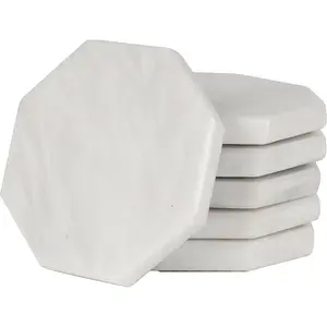 Elborse Marble Coasters Star 3.5" Inches Handmade Marble Drink Coasters for Home and Kitchen, Drink Coaster Set of 6, Ideal Coaster Plates for Home Decor