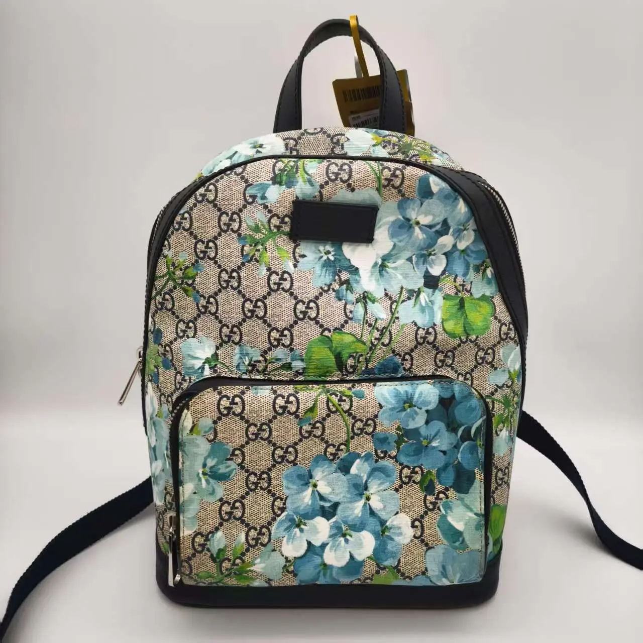 Pre-owned GUCCI RL2 GG Supreme Blue Blooms Floral Print Mini Backpack 23885244
