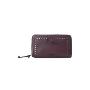 Myra Zidana Astra Studded Veg Tanned Leather Wallet in Mulberry Dusk