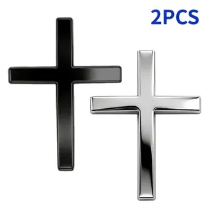 2PCS Christian Cross Sticker - Car Exterior Decorative Decal, Universal Fit for Motorcycle & SUV, Durable 3D Emblem Badge, Easy Application Stylish Accessory & Gift car gifts Christmas gift