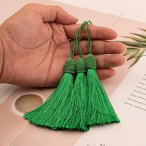20Pcs Bookmark Tassels/ 15cm/6 Inch Green Tassels / Sewing Tassels/ Silky Floss Mini Craft Tassels for Keychain Earring Jewelry DIY Craft