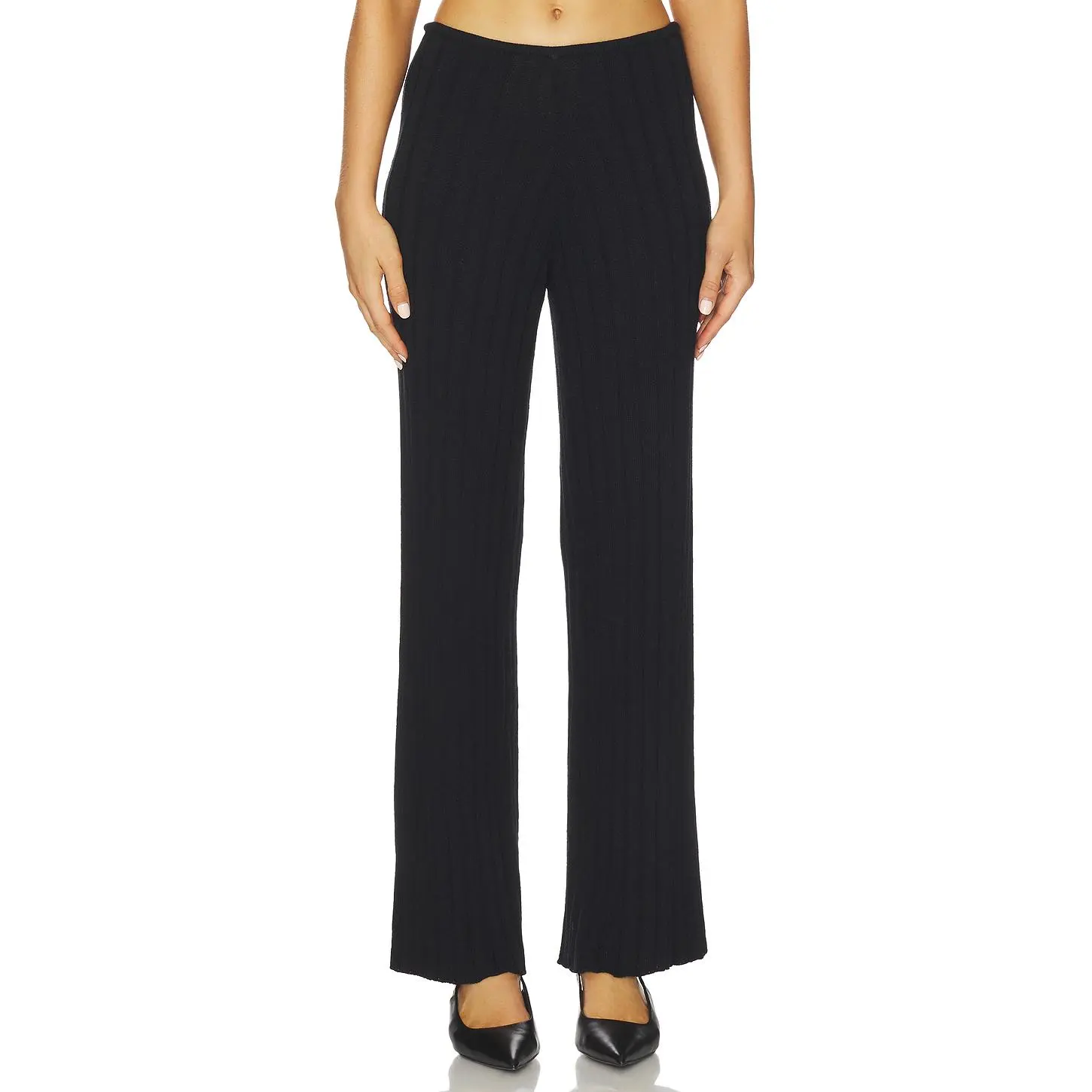 SNDYS Baha Ribbed Wide Leg in Black