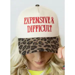 Red Dahlia EXPENSIVE & DIFFICULT Leopard Contrast Brim Cap
