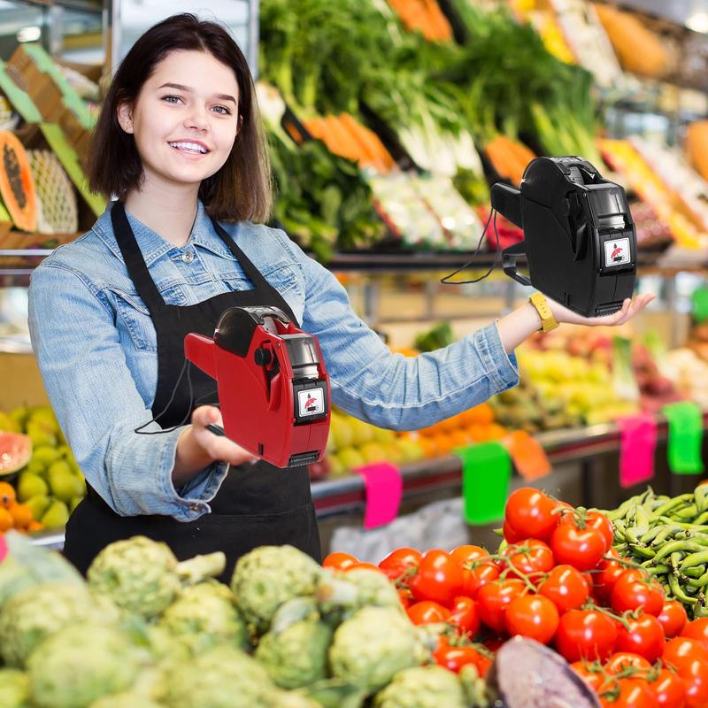 Price Tagger Kit, 1 Set Price Tag Gun with 5000 Blank White Labels & 3 Ink Refills, Label Maker for Office, Retail, Garage, Moving