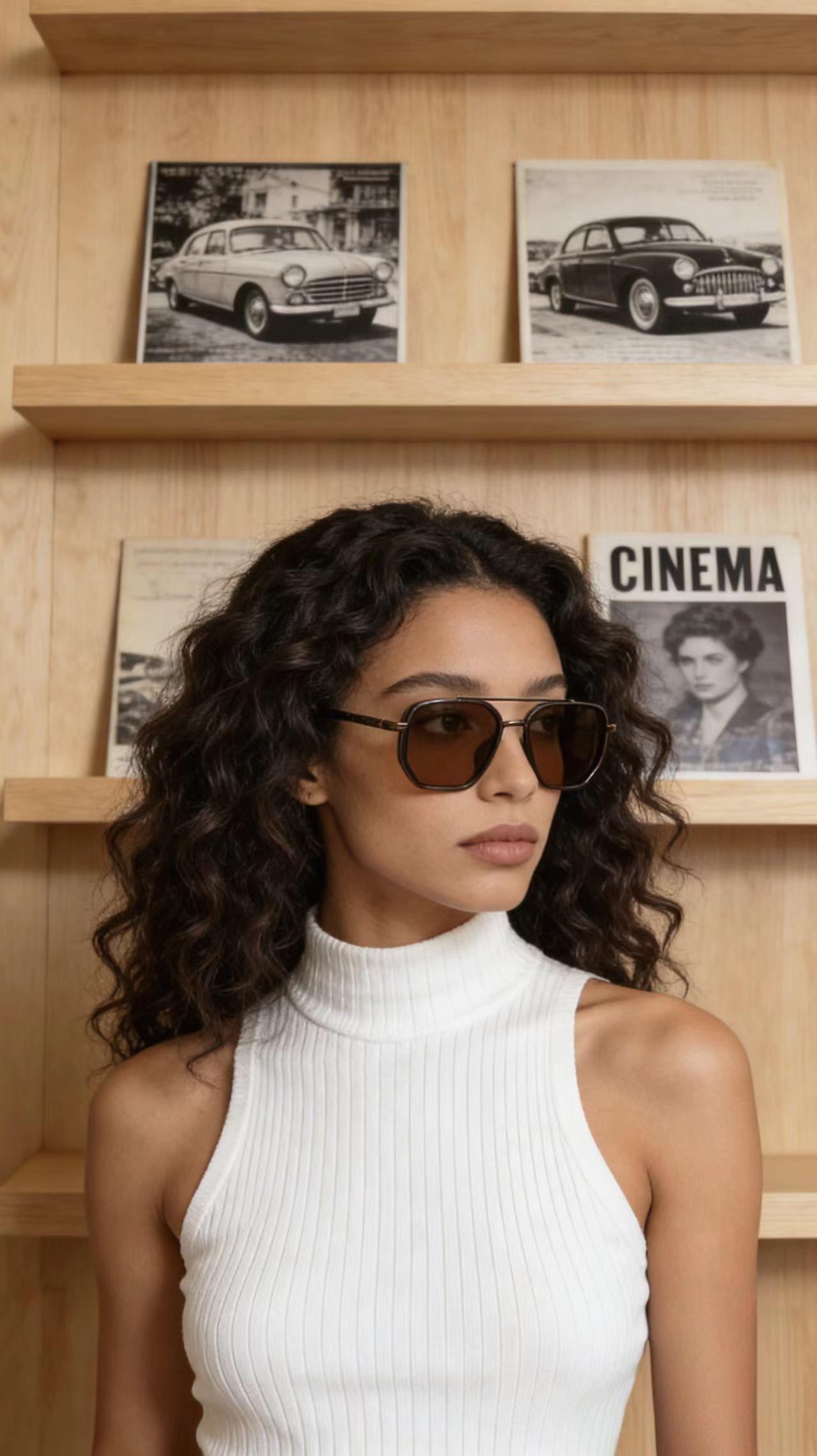 Back to School Sunglasses for Travel USE, Fashion Fall/Summer 2026 Geometric Frame Double Beam Sun Glasses Trends, Travel Accessories,summer Outfits, summer Freshness, Vacation Outfits summer Outfits 2026